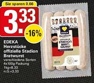 EDEKA Herzstücke offizielle Stadion Bratwurst 4x100g