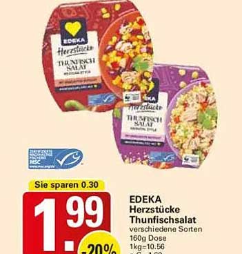 EDEKA Herzstücke Thunfischsalat verschiedene Sorten 160g Dose