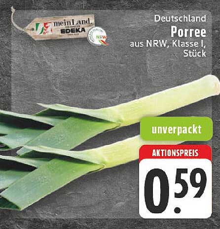 Edeka Porree aus NRW, Klasse I, Stück