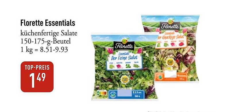 Florette Essentials küchenfertige Salate 150-175-g-Beutel