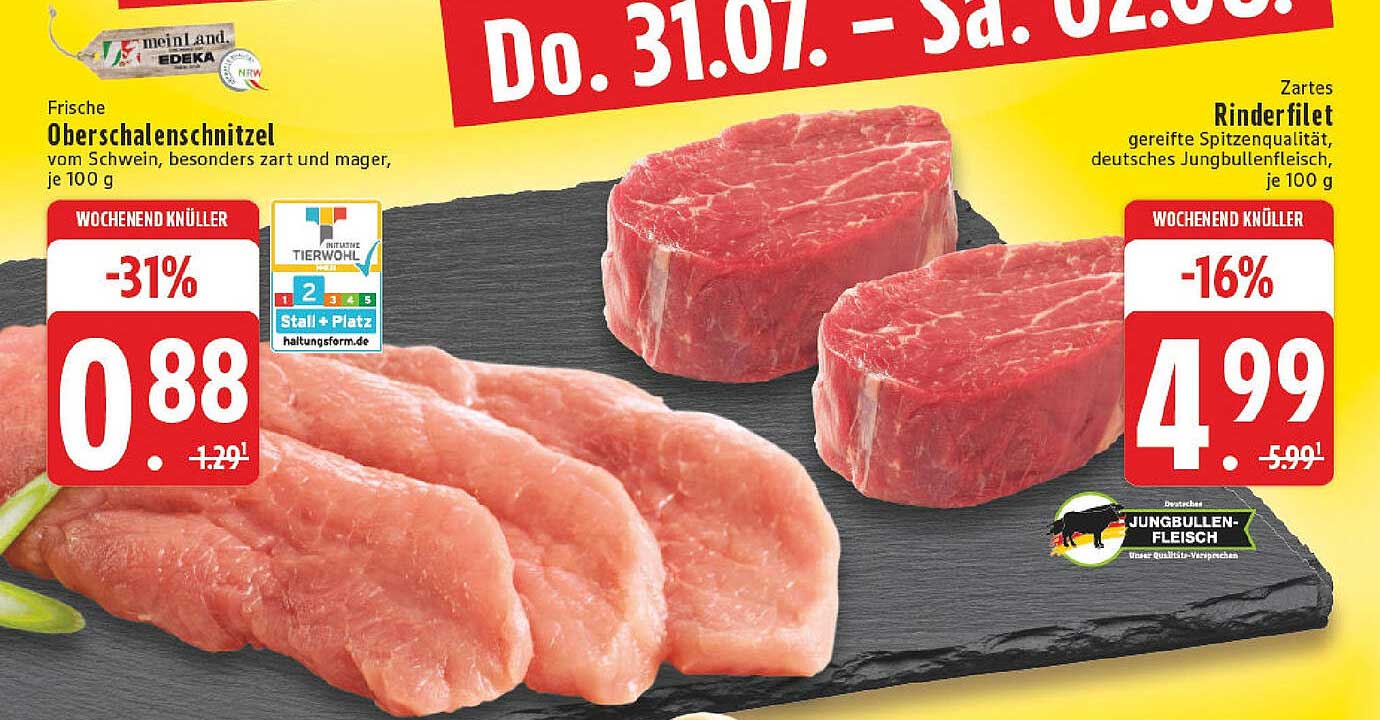 Frische Oberschalenschnitzel vom Schwein, 100 g