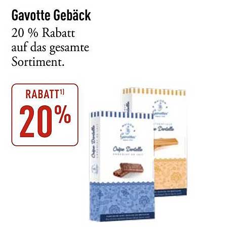 Gavotte Gebäck - 20 % Rabatt auf das gesamte Sortiment