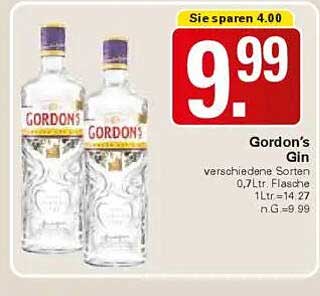Gordon's Gin - verschiedene Sorten