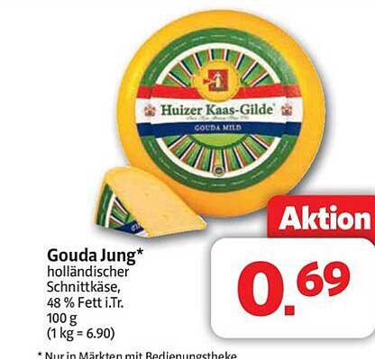 Gouda Jung* holländischer Schnittkäse, 48 % Fett i.Tr.