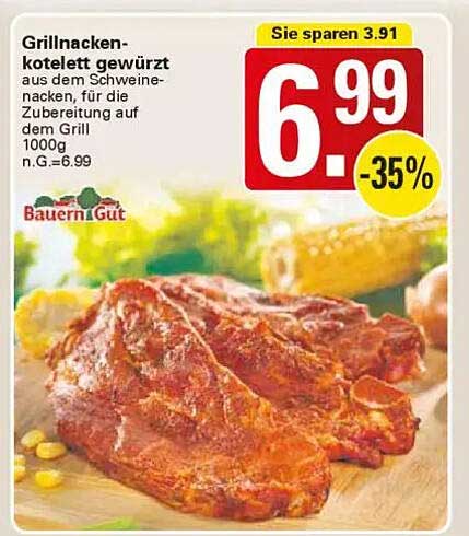 Grillnacken-Kotelett gewürzt