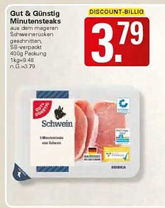 Gut & Günstig Minutensteaks