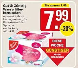 Gut & Günstig Wasserfilterkartuschen 4er Pack