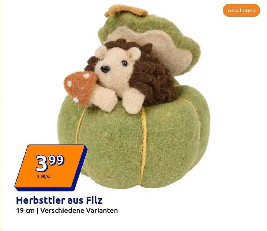 Herbsttier aus Filz – 19 cm | Verschiedene Varianten