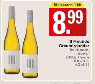 III Freunde Grauburgunder, Rheinhessen, trocken - 0,75L Flasche