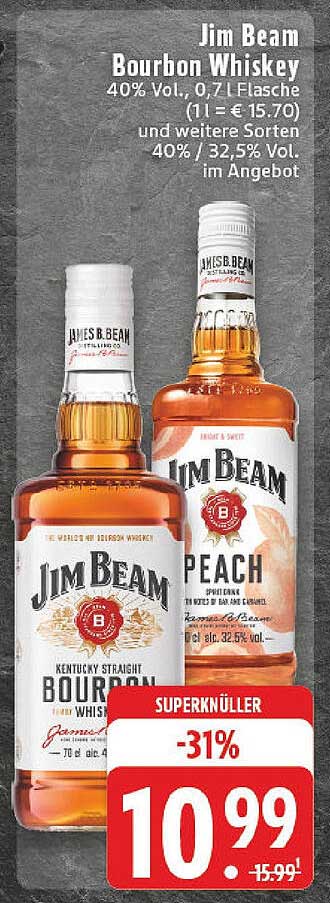 Jim Beam Bourbon Whiskey 40% Vol. 0,7 Liter