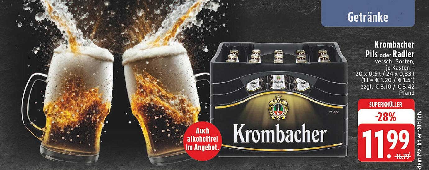 Krombacher Pils oder Radler