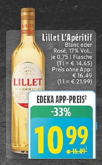 Lillet L’Aperitif – Blanc oder Rosé, je 0,75 l Flasche