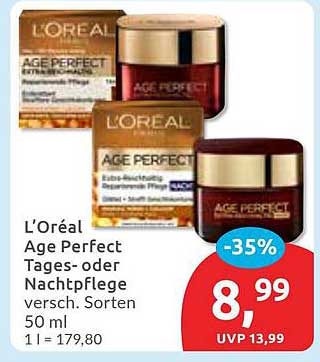 L’Oréal Age Perfect Tages- oder Nachtpflege 50 ml - jetzt nur 8,99 €!