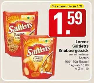 Lorenz Saltletts Knabbergebäck verschiedene Sorten