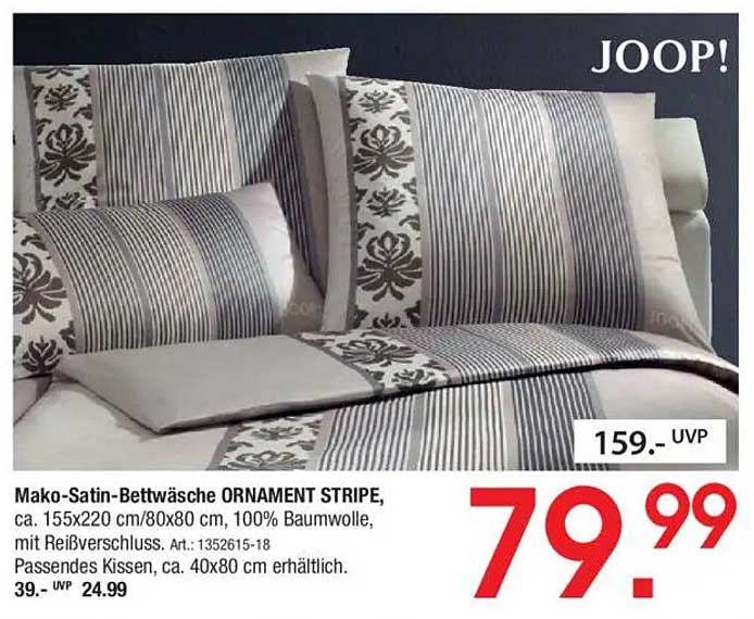 Mako-Satin-Bettwäsche ORNAMENT STRIPE von JOOP!