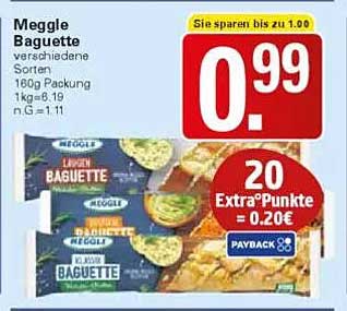 Meggle Baguette verschiedene Sorten 160g
