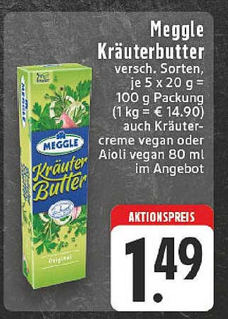 Meggle Kräuterbutter, 100 g Packung