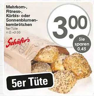 Mehrkorn-, Fitness-, Kürbis- oder Sonnenblumenkernbrötchen - 5er Tüte