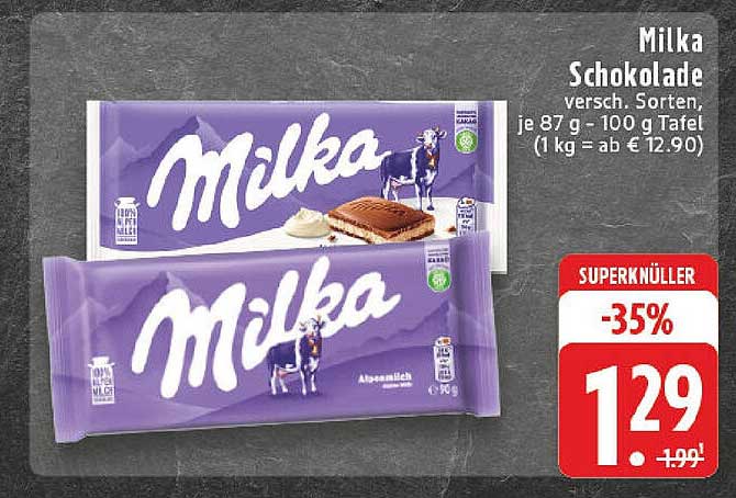 Milka Schokolade versch. Sorten, je 87 g - 100 g Tafel