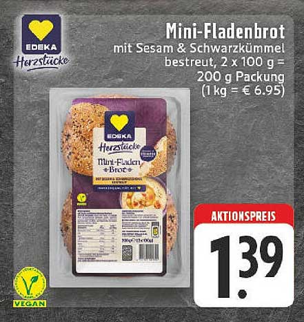 Mini-Fladenbrot mit Sesam & Schwarzkmümmel - Aktionspreis!