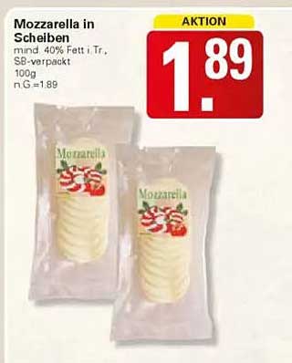 Mozzarella in Scheiben