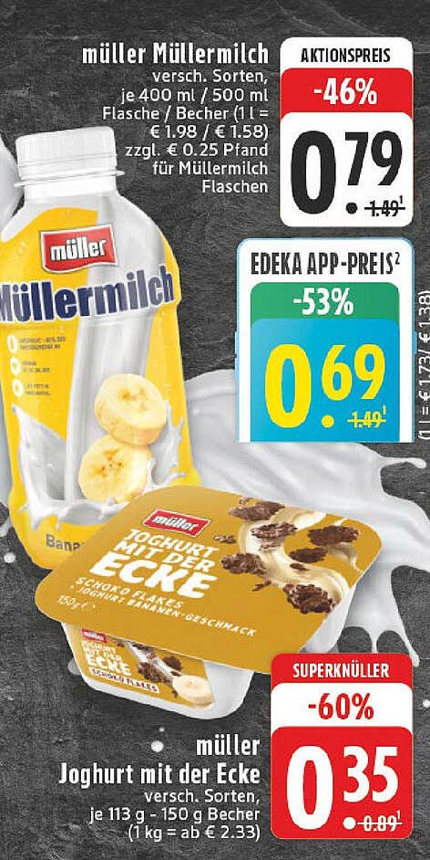 Müller Müller Milch - Verschiedene Sorten