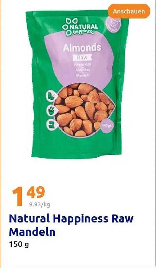 Natural Happiness Raw Mandeln 150 g