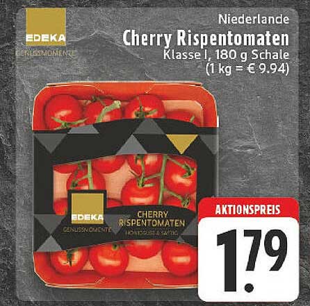 Niederlande Cherry Rispetomaten Klasse I, 180 g Schale