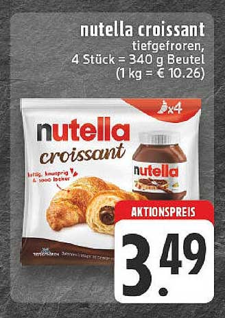 nutella croissant tiefgefroren, 4 Stück – Aktionspreis