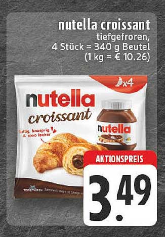 Nutella Croissant, tiefgefroren, 4 Stück