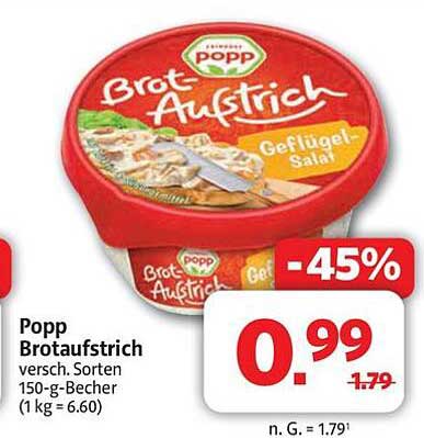 Popp Brotaufstrich - Geflügelsalat 150-g-Becher