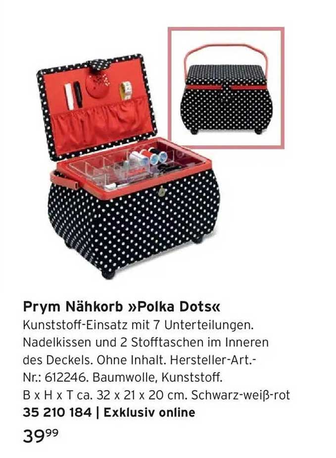 Prym Nähkorb »Polka Dots«