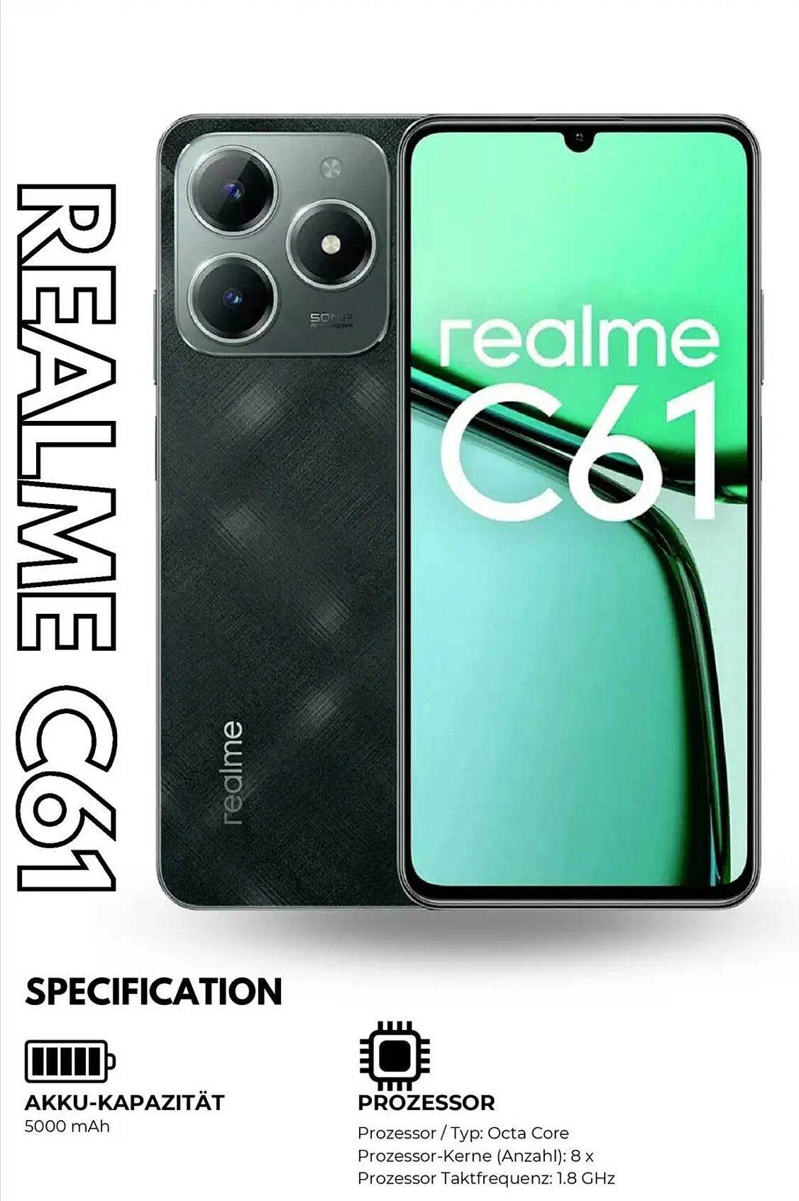 Realme C61 - Das leistungsstarke Smartphone für alle Bedürfnisse!