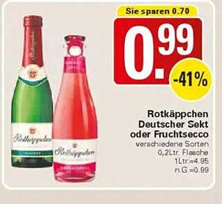 Rotkäppchen Deutscher Sekt oder Fruchtsecco 0,2L Flasche