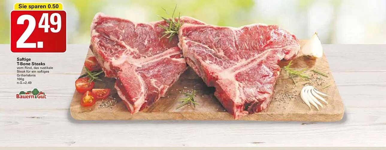 Saftige T-Bone Steaks vom Rind