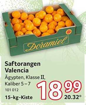 Saftorangen Valencia - 15-kg-Kiste