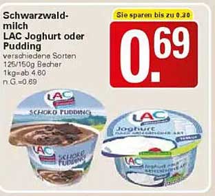 Schwarzwaldmilch LAC Joghurt oder Pudding