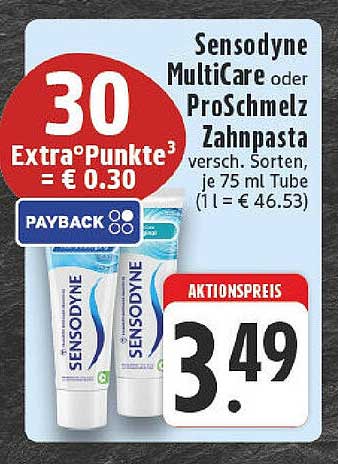 Sensodyne MultiCare oder ProSchmelz Zahnpasta, 75 ml Tube