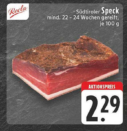 Südtiroler Speck - Mind. 22 - 24 Wochen gereift, je 100 g