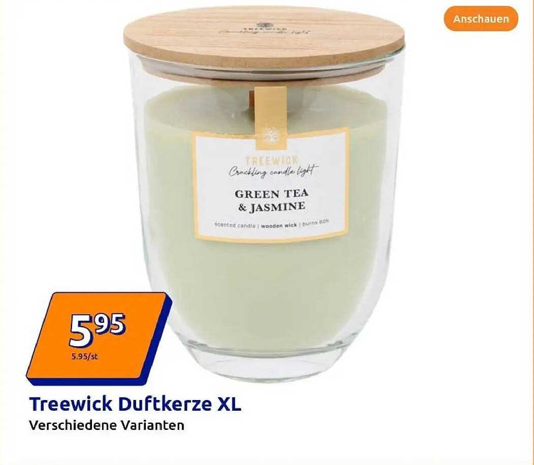 Treewick Duftkerze XL - Green Tea & Jasmine