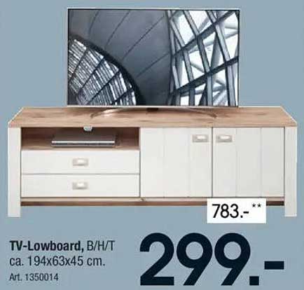 TV-Lowboard, B/H/T ca. 194x63x45 cm