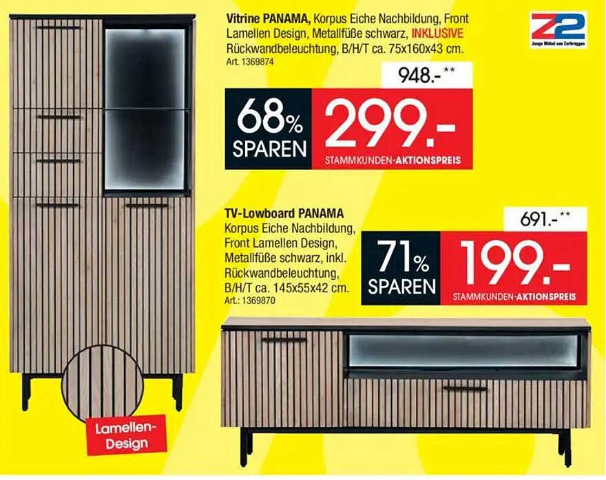 Vitrine PANAMA und TV-Lowboard PANAMA