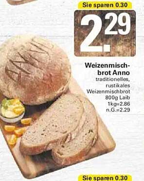 Weizenmischbrot Anno 800g – traditionelles, rustikales Brot
