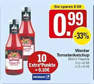 Werder Tomatenketchup 250ml Flasche
