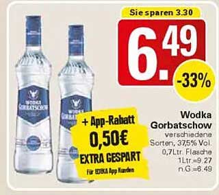 Wodka Gorbatschow 0,7L für 6,49€ - Jetzt zugreifen!