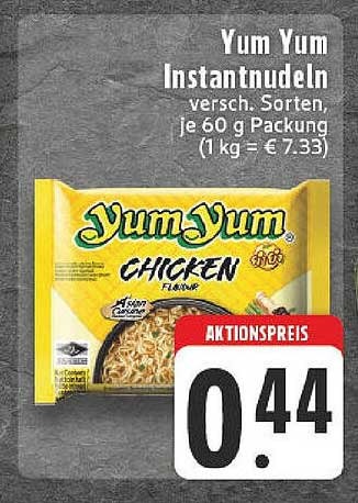 Yum Yum Instantnudeln verschiedene Sorten, je 60 g Packung