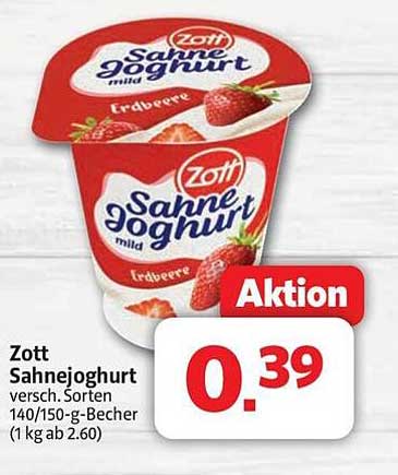 Zott Sahnejoghurt - Verschiedene Sorten 140/150-g-Becher