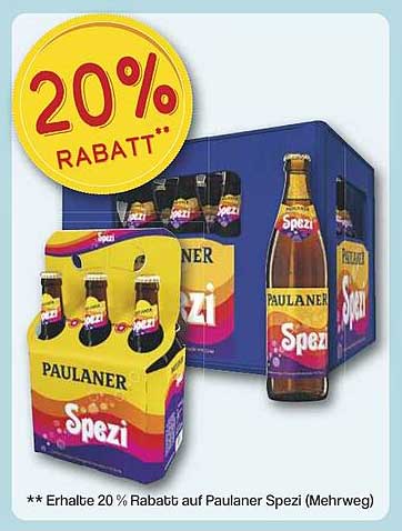 20 % Rabatt auf Paulaner Spezi (Mehrweg)