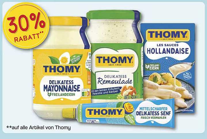 30% Rabatt auf alle Artikel von Thomy