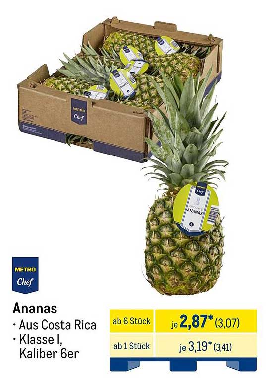 Ananas - Aus Costa Rica, Klasse I, Kaliber 6er